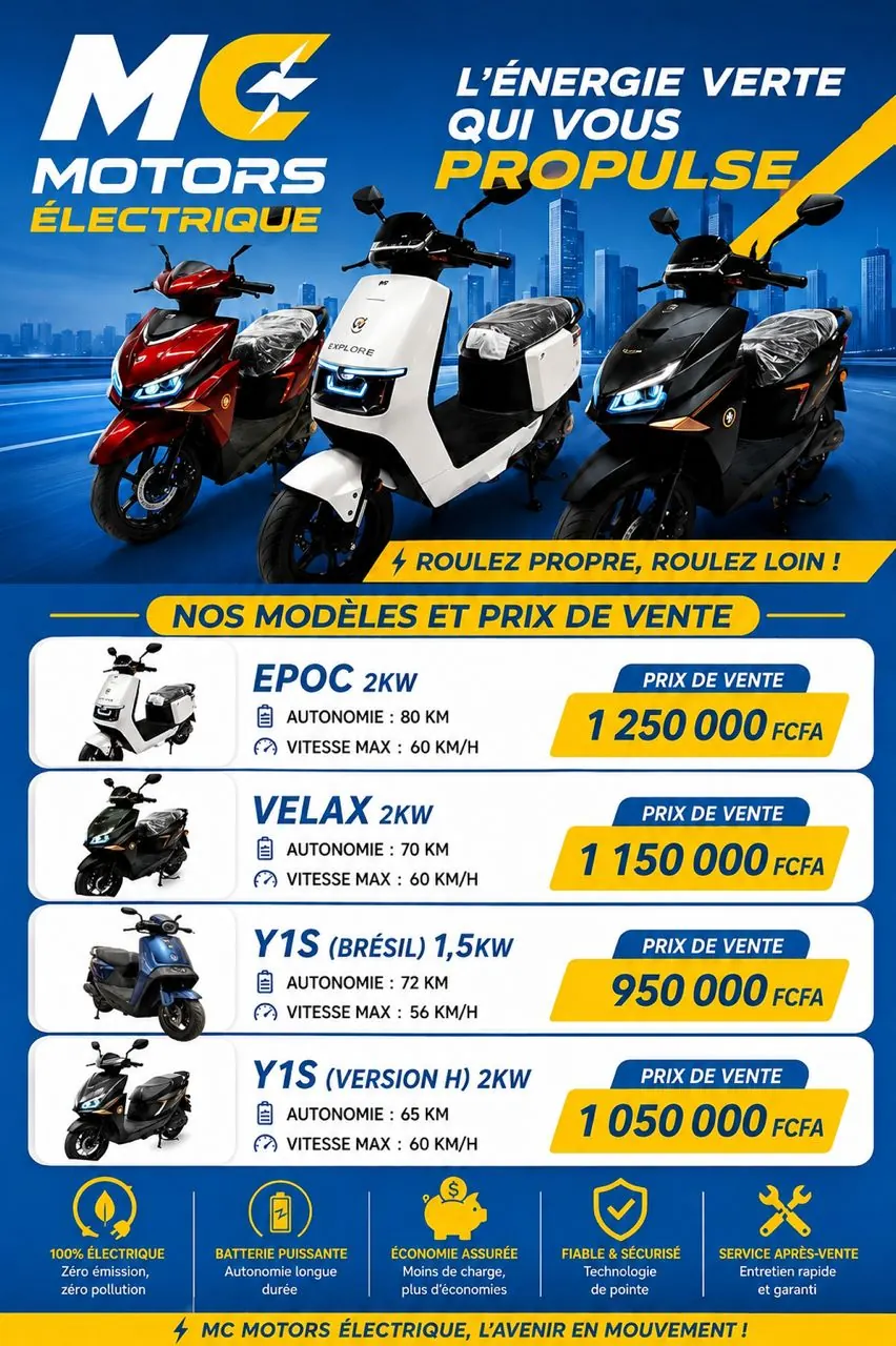 Tarifs réels des scooters électriques MC Motors
